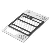 Zwart Minimalistische Custom Business Invoice Logo Notitieblok (Schuin)