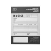 Zwart Minimalistische Custom Business Invoice Logo Notitieblok (Linkerzijde)