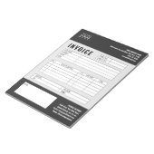 Zwart Minimalistische Custom Business Invoice Logo Notitieblok (Schuin)