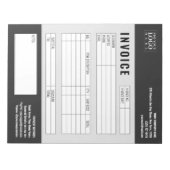 Zwart Minimalistische Custom Business Invoice Logo Notitieblok (Voorkant)