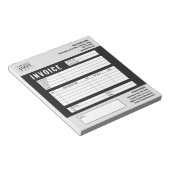 Zwart Minimalistische Custom Business Invoice Logo Notitieblok (Schuin)