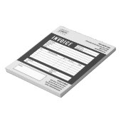 Zwart Minimalistische Custom Business Invoice Logo Notitieblok (Linkerzijde)