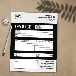 Zwart Minimalistische Custom Business Invoice Logo Notitieblok
