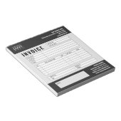Zwart Minimalistische Custom Business Invoice Logo Notitieblok (Schuin)