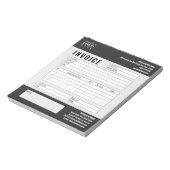 Zwart Minimalistische Custom Business Invoice Logo Notitieblok (Linkerzijde)