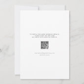 Zwart Minimalistische Dainty Script Wedding QR-cod Save The Date (Achterkant)