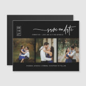 Zwart-minimalistische foto Opslaan datum magnetisc (Voorkant / Achterkant)