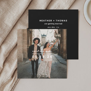 Zwart Minimalistische foto Save Our Date Square Save The Date