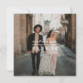 Zwart Minimalistische foto Save Our Date Square Save The Date (Voorkant)