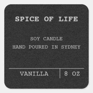 Zwart Minimalistische Geurkaars labels