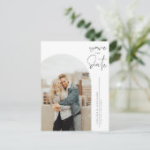 Zwart Minimalistische kalligrafie foto Save the Da Briefkaart (Staand voorkant)