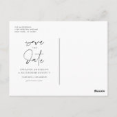 Zwart Minimalistische kalligrafie foto Save the Da Briefkaart (Achterkant)