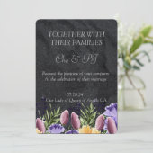 Zwart Minimalistische klassieke bruiloft Kaart (Staand voorkant)