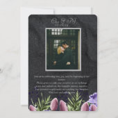 Zwart Minimalistische klassieke bruiloft Kaart (Achterkant)