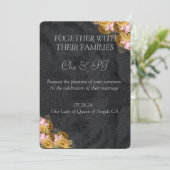 Zwart Minimalistische klassieke bruiloft Kaart (Staand voorkant)