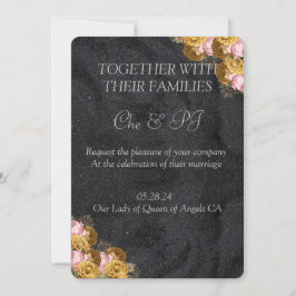 Zwart Minimalistische klassieke bruiloft Kaart