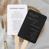 Zwart Minimalistische Moderne Huwelijksprogramma's Handwaaier