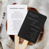 Zwart Minimalistische Moderne Huwelijksprogramma's Handwaaier