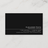 Zwart minimalistische moderne professional visitekaartje (Achterkant)