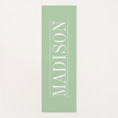 Zwart Minimalistische Naam Groene Yoga Mat (Voorkant)