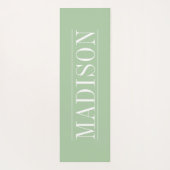 Zwart Minimalistische Naam Groene Yoga Mat (Achterkant)