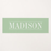 Zwart Minimalistische Naam Groene Yoga Mat (Voorkant (horizontaal))