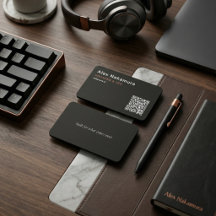 Zwart Minimalistische QR Code Tech Oprichter Start
