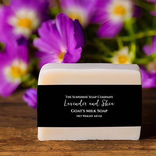 Zwart Minimalistische Soap Belly Band Uitnodigingen Wikkel