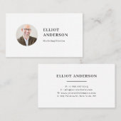 Zwart Minimalistische Typografie Cirkel Foto Visitekaartje (Voorkant / Achterkant)
