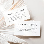 Zwart Minimalistische Typografie Display Douche Informatiekaartje<br><div class="desc">Vraag gasten om hun cadeaus niet in te pakken met deze aanpasbare display-douchekaart. Het boek bevat een minimalistische typografie. Personaliseer door uw gegevens toe te voegen. Deze minimalistische display-douchekaart is ideaal voor elk baby shower thema of seizoen.</div>