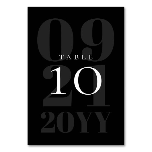 Zwart minimalistische vet type bruiloft kaart (Voorkant)