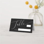 Zwart minimumaantal bruiloft plaatskaartje (Voorkant)