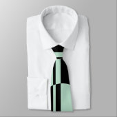 Zwart mintgroen vet cirkelstrepen stropdas (Gebonden)