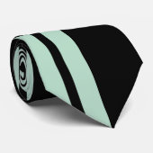 Zwart mintgroen vet cirkelstrepen stropdas (Opgerold)
