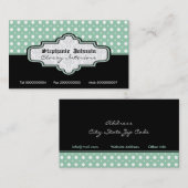 Zwart mintgroen wit polka dot interieurs visitekaartje (Voorkant / Achterkant)