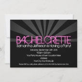 Zwart Mode Lights Bachelorette Party Invitation Kaart (Voorkant)
