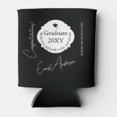 Zwart Modern Afstuderen Gefeliciteerd Afstuderen Blikjeskoeler (Voorkant)