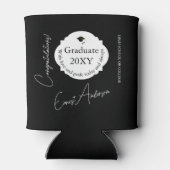 Zwart Modern Afstuderen Gefeliciteerd Afstuderen Blikjeskoeler (Achterkant)