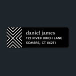 Zwart Modern Bar Mitzvah Adreslabel Etiket<br><div class="desc">Dit gepersonaliseerde patroon adreslabel heeft een modern patroon en jouw naam en adres. Voeg uw gegevens toe op het sjabloon formulier.</div>