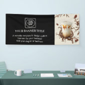 Zwart modern bedrijfslogo promotie display spandoek (Beurs)