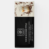 Zwart modern bedrijfslogo promotie display spandoek (Verticaal)