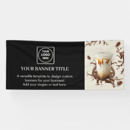 Zwart modern bedrijfslogo promotie display spandoek