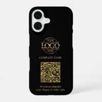 Zwart modern bedrijfslogo & QR-code promotie