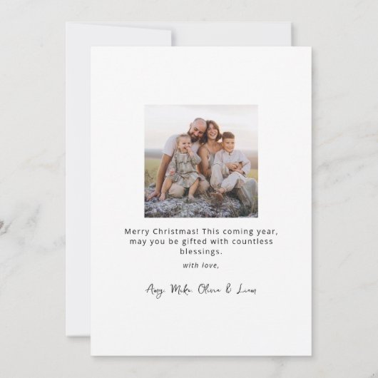 Zwart Modern Boho 8 Photo Collage Kerstmis Feestdagenkaart (Achterkant)