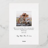 Zwart Modern Boho 8 Photo Collage Kerstmis Folie Feestdagenkaart (Achterkant)