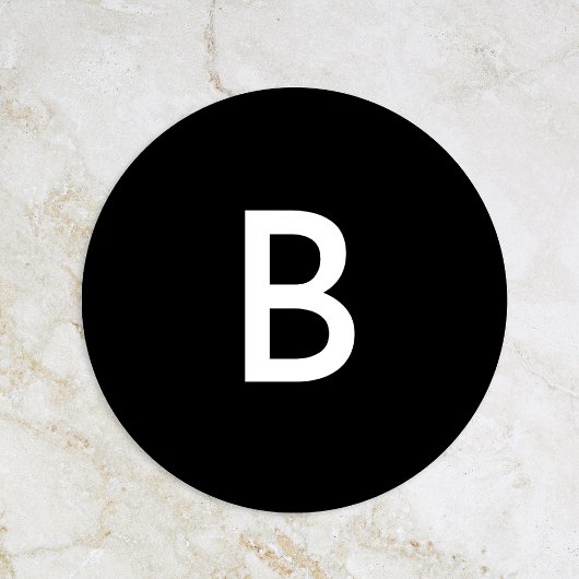 Zwart Modern Bold Bruiloft Monogram Envelop Seal Ronde Sticker