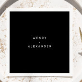 Zwart Modern Bold Bruiloft Servetten