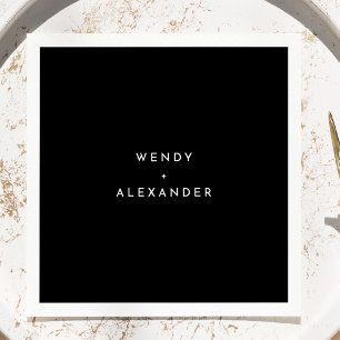 Zwart Modern Bold Bruiloft Servetten