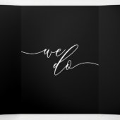 Zwart modern bosden huwelijksfeest drieluik kaart (Binnenkant midden)