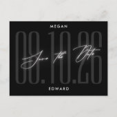 Zwart Modern bruiloft Briefkaart (Voorkant)